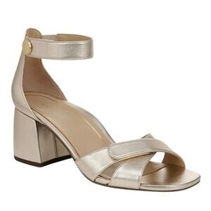 NWOB: Vionic size 10 Salinas Metallic Gold Leather Strappy Sandals Adjustable
